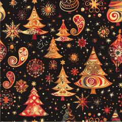 Vector of seamless pattern with christmas festival