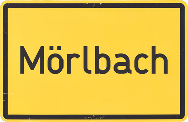 Ortsschild Mörlbach - obrazy, fototapety, plakaty