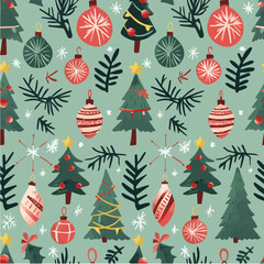 Vector of seamless pattern with christmas festival