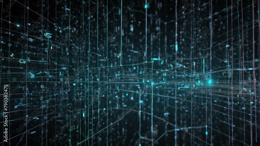 Aufkleber futuristic digital network data visualization