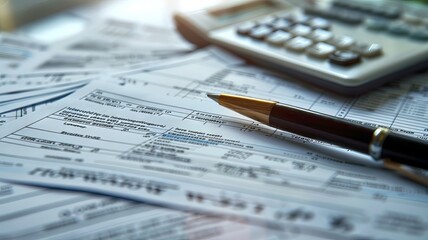 Financial Planning - Tax Returns and Calculator on Papers, Pen on Papers