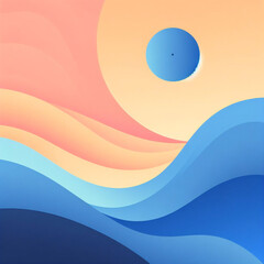 diseño de fondo de pintura color agua azul con coloridos bordes rosa anaranjado y centro brillante, sangrado de color agua y flecos con textura grunge envejecida y vibrante - obrazy, fototapety, plakaty