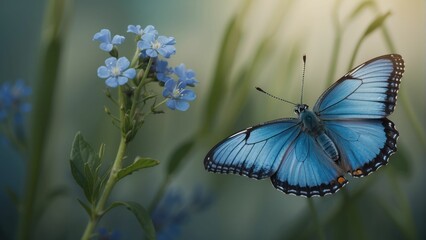 Stunning Closeup of a Vibrant Blue Butterfly