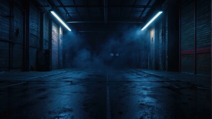 Mysterious dark hallway with eerie lighting - Powered by Adobe