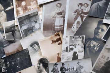 COLLECTION OF ANTIQUE PHOTOS	 - obrazy, fototapety, plakaty