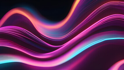 a trending pattern of calming waves-purple  silk-neon like material, illustration, 3d render
