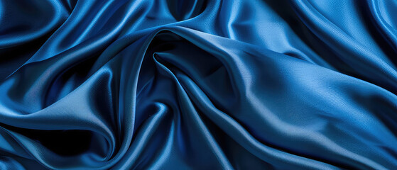Fototapeta premium Blue silk fabric texture background