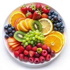 an assortment of fruits on a platter. generative AI