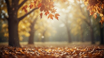 Blurred Out Fall Season Abstract Nature Background