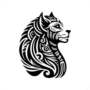 recommend clip art: sphinx in modern tribal tattoo, abstract line art of deity, minimalist contour. Vector