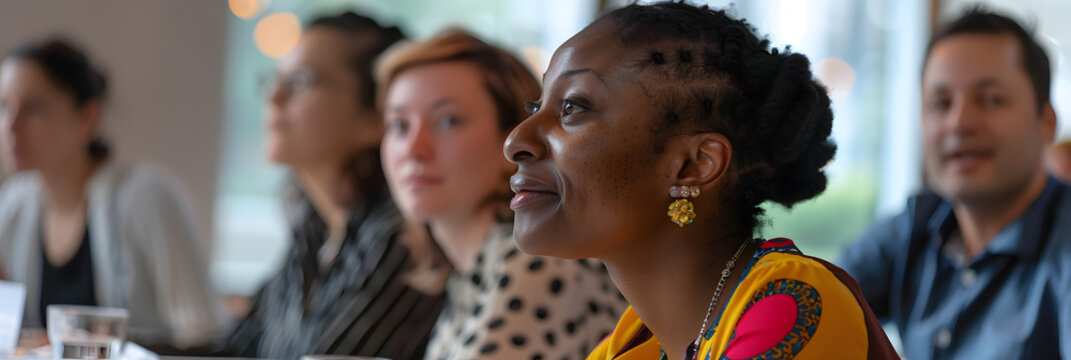 Corporate training session on cultural diversity, with a close-up on educational materials and engaged participants, highlighting the importance of inclusivity and multicultural understanding - Powered by Adobe