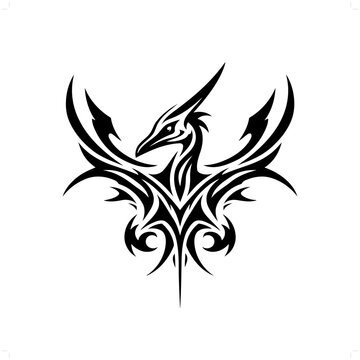 recommend clip art: Pteranodon in modern tribal tattoo, abstract line art of people, minimalist contour. Vector