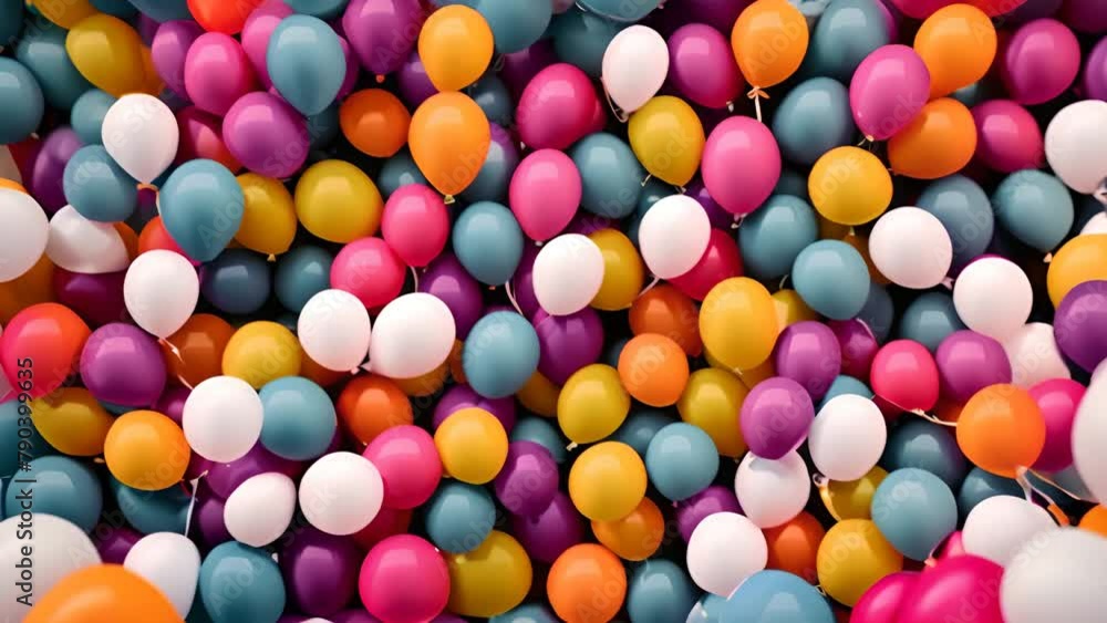 Poster cluster of balloons soaring in the sky generative ai