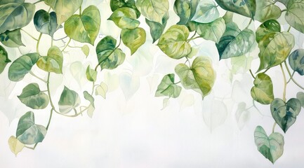 Watercolor light green spring summer background.