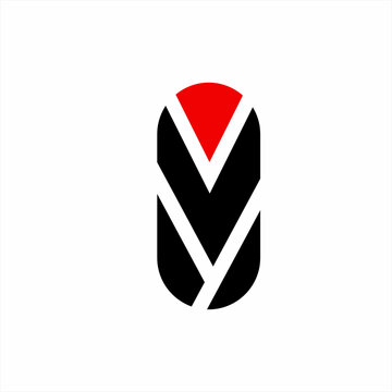 Letter VY logo design in negative space.