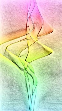 Color threads hand draw digital art animation vertical video