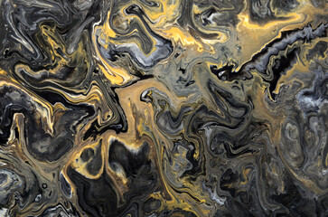 abstract background yellow on black with wave pattern