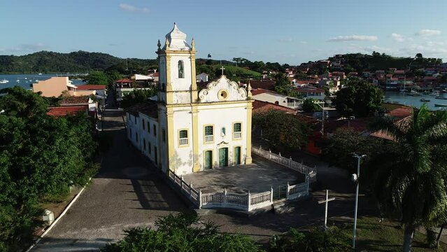 Aerial view of Bom Jesus dos Passos Church, Bom Jesus dos Passos Island, Ba&iacute;a de Todos os Santos - Salvador, Bahia, Brazil