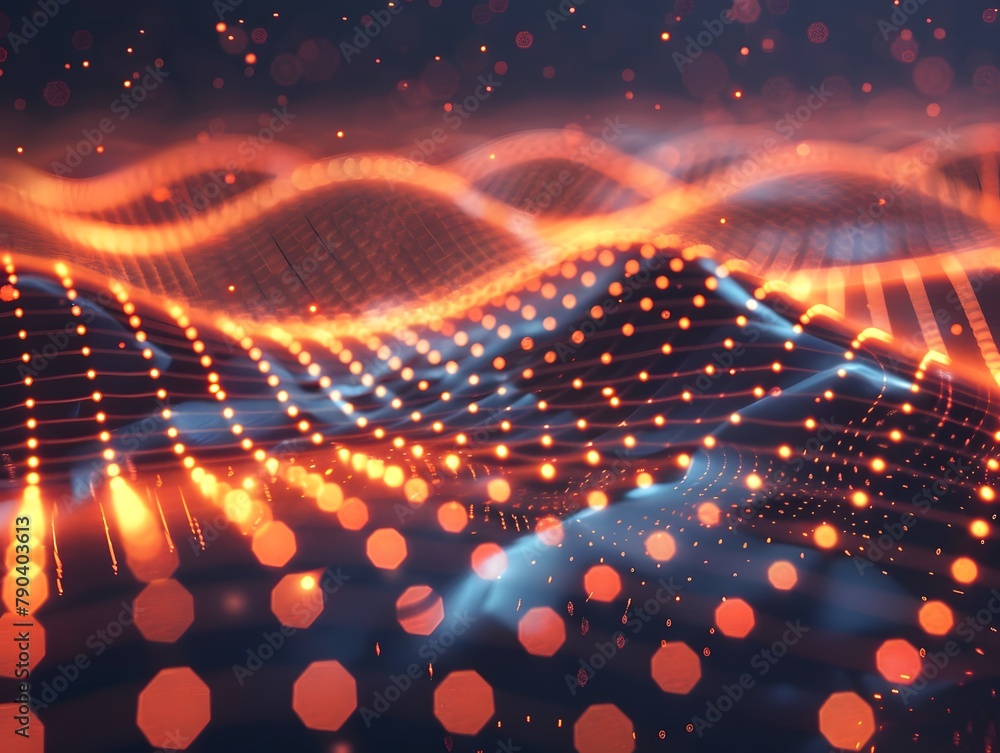 Poster abstract background with a glowing grid