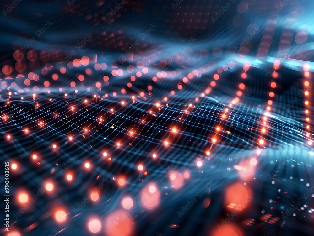 Poster abstract background with a glowing grid