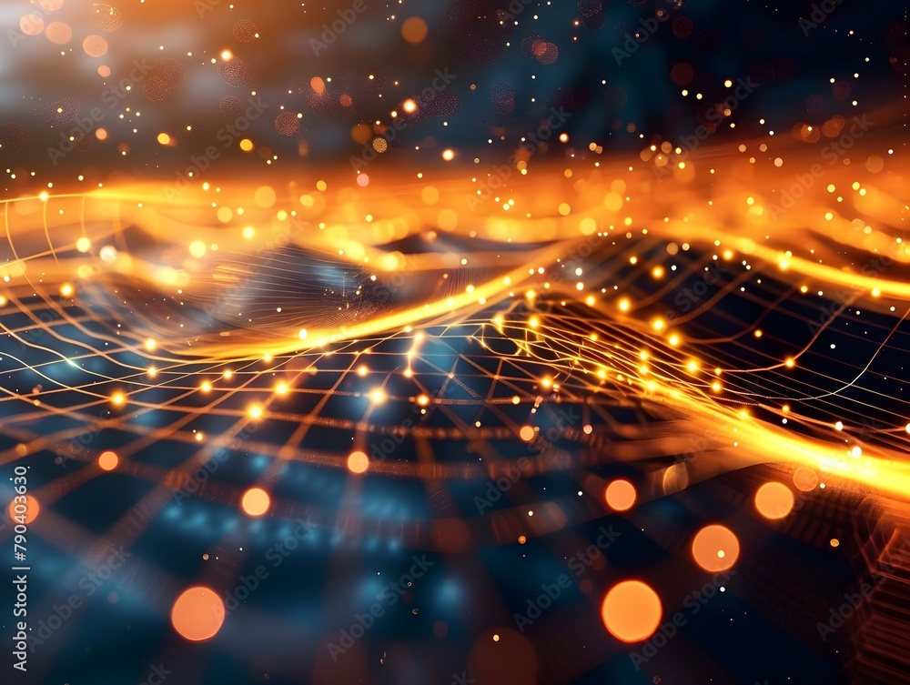 Poster abstract background with a glowing grid