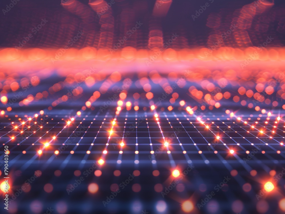 Poster abstract background with a glowing grid