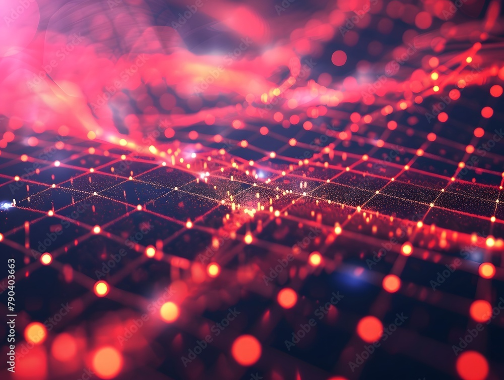 Poster abstract background with a glowing grid