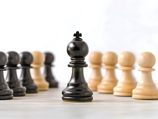 Black Pawn Chess Stands Out for Leadership and Management Boss Concept