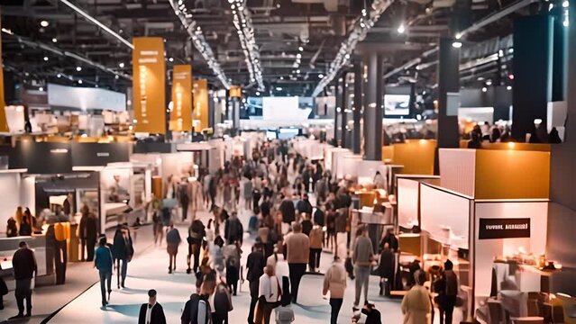 Crowd Walking in Trade Show Generative AI