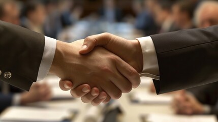 Handshake and business people concepts. - obrazy, fototapety, plakaty