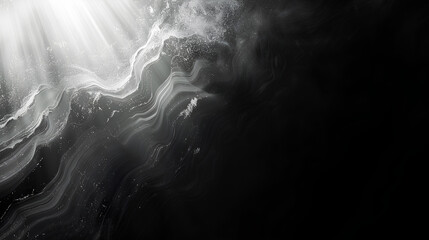 Fototapeta premium grey black wave , template empty space color gradient rough abstract background shine bright light and glow , grainy noise grungy texture