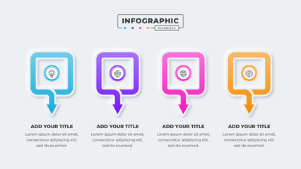 Vector business arrow infographic presentation design template with 4 steps or options