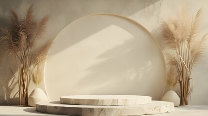 luxury abstract elegant Platform podium background shapes and curtains Geometric product show