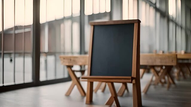 Blackboard on Wooden Table Generative AI