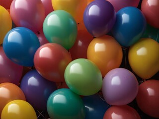 Birthday party balloons, colorful balloons background. Multiple Colors Party balloons.