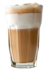 caffe latte in a glass isolated on a transparent background PNG
