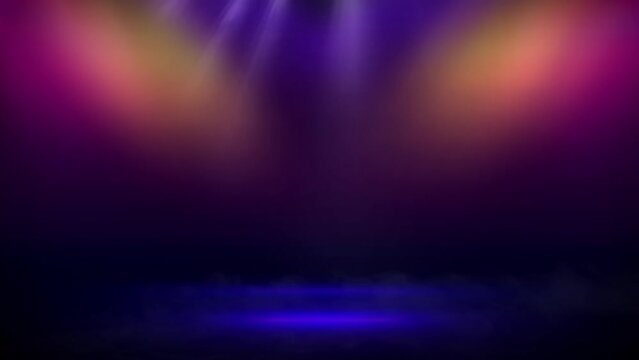Stage for Big Concert or Studio Room Environment, Floor and wall Background, Multicolor Grungy Background for Display or Montage of Product, Spotlight Backdrop for Business Shoot.