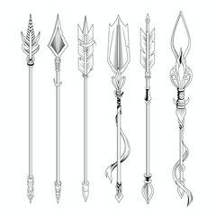 Different shapes of arrows vector illustration