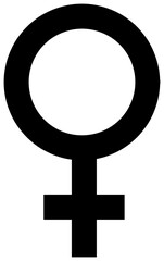 Gender symbol female silhouette icon. 