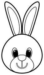 Rabbit head outline icon. Bunny illustration.