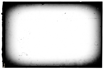 Vintage slide film frame of an old camera with dusts and scratches and lens vignette template with splatters on transparent background (png image).