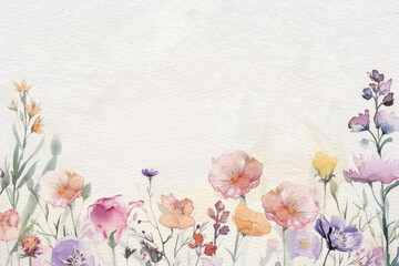 Floral watercolor background Organic shapes Watercolor Elegant blossom flowers illustration suitable for fabric, prints, cover