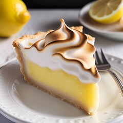 piece of lemon meringue pie on a plate