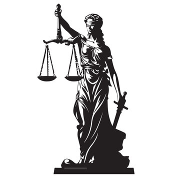 recommend clip art: Lady justice in cartoon, doodle style . Image for t-shirt, web, mobile apps and ui. Isolated 2d vector illustration in logo, icon, sketch style, Eps 10, black and white. AI Generative