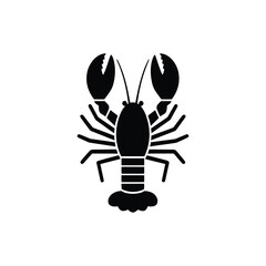 Lobster graphic icon. Sea lobster black sign isolated on white background. Vector illustration eps format