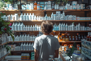 The pharmacist provides valuable advice on medication usage and potential side effects, empowering the patient to make informed decisions about their health.  Generative Ai. - obrazy, fototapety, plakaty