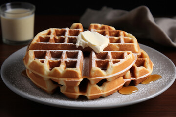 Waffle with butter generative AI