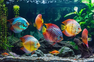 Discus fish adventure. Aquatic excursions