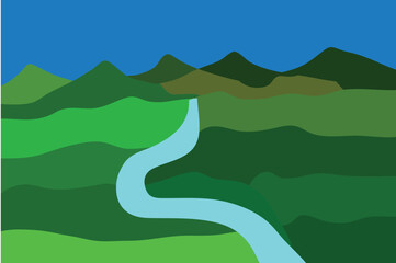 landscape, sky, nature, green, grass, mountain