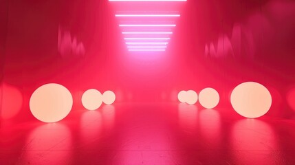 Pink Background with a Red Light Image